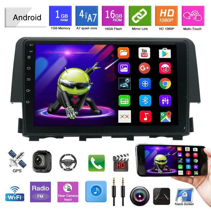 9 дюймов Android 1 1Din HD пресс Sn автомобильный MP5 плеер Гб + 16 WIFI Bluetooth GPS навигация стерео