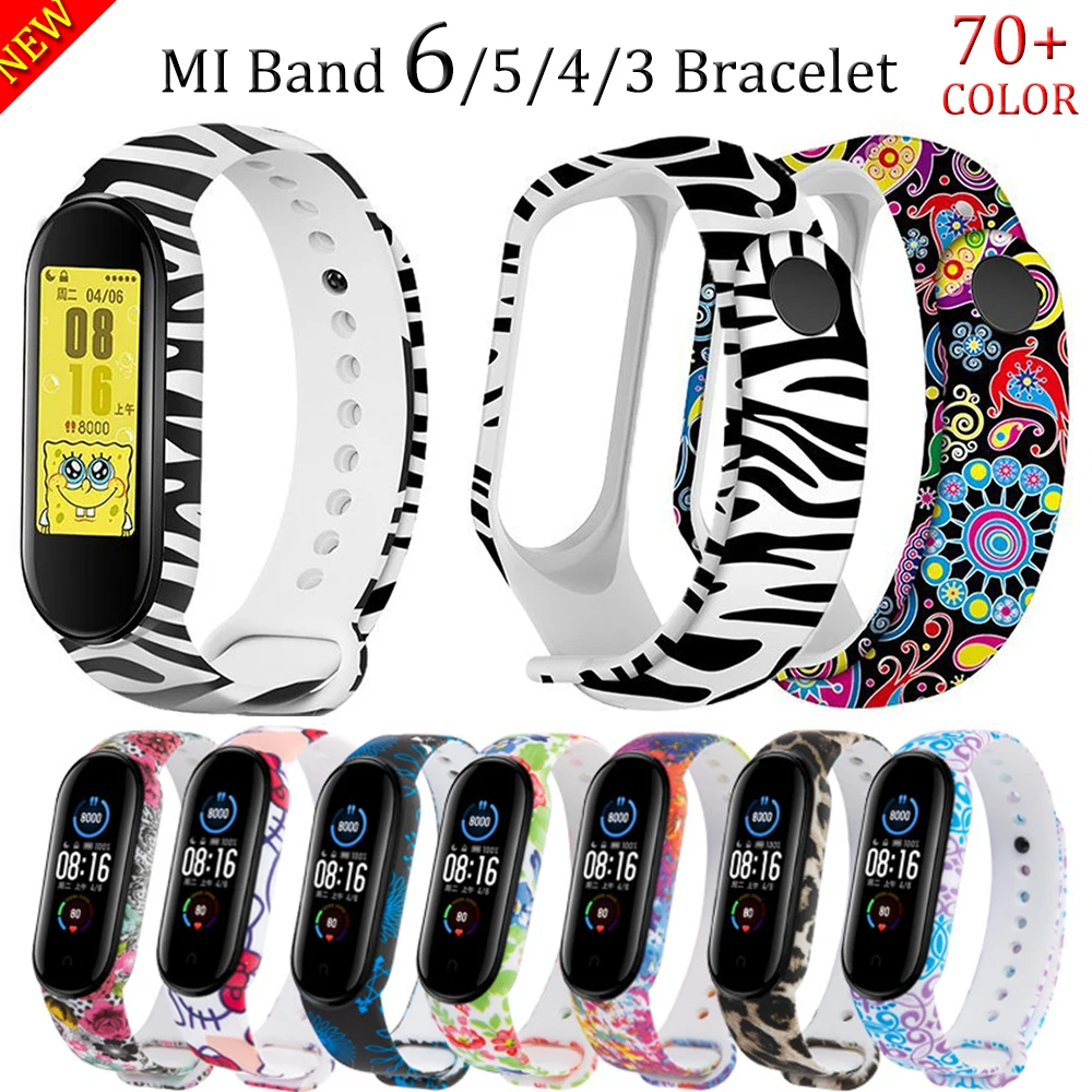 

Cartoon Printed Silicone Strap For Xiaomi MI Band 6/5 Replacement Bracelet For MI Band 4/3 Smart Watch Wristband Accessories