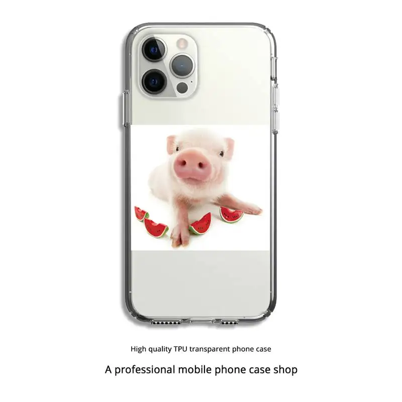 

Cartoon Pig Phone Case Clear Cover For Iphone 5 6 7 8 11 12 Plus XR X XS SE2020 11/12PRO Max Transparent Cases