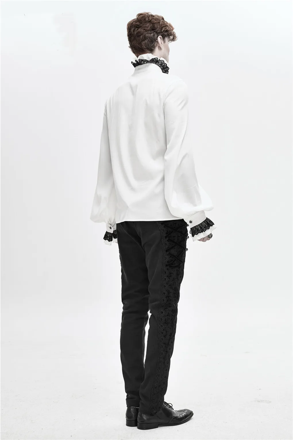 

Men's Casual Shirts Gothic Victoria Mens Shirt Gentleman Palace Style Suit Shirts Puff Sleeve