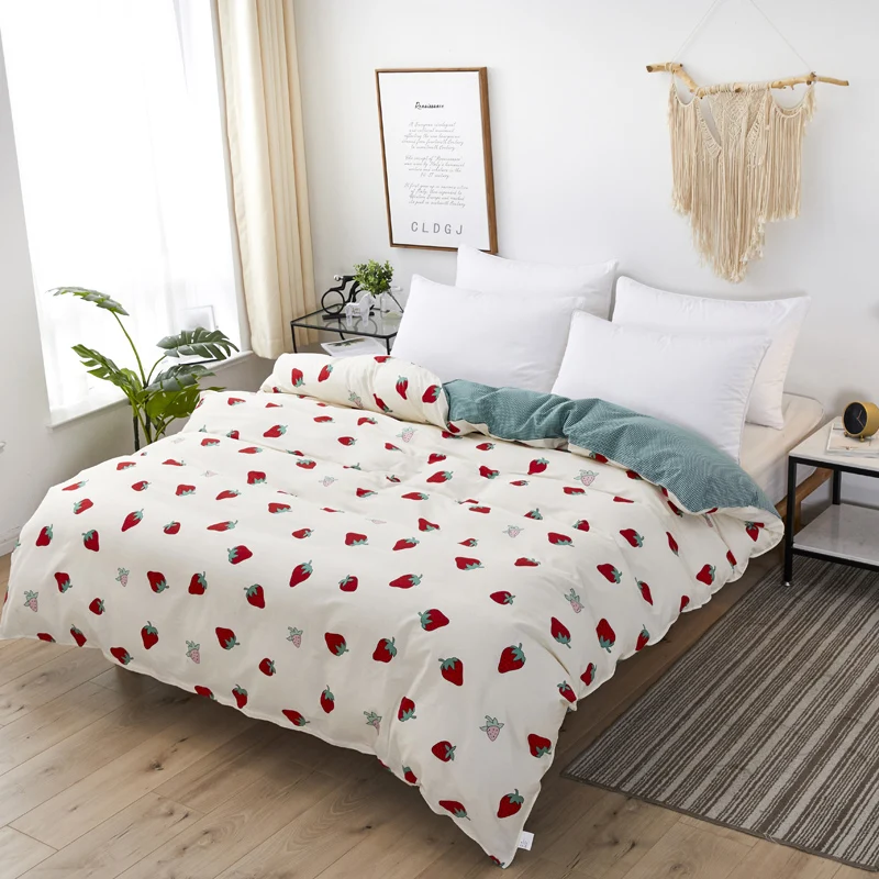 1 шт. одеяло с красной клубничкой пододеяльник королевским цветочным сердцем из