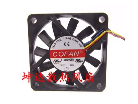 

COFAN F-6010H12BIV DC 12V 0.26A 60x60x10mm 4-Wire Server Cooling Fan