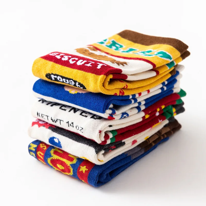 

2021 fashion style socks Absorb sweat chocolate cow box original house skateboard breathable women's long cotton socks
