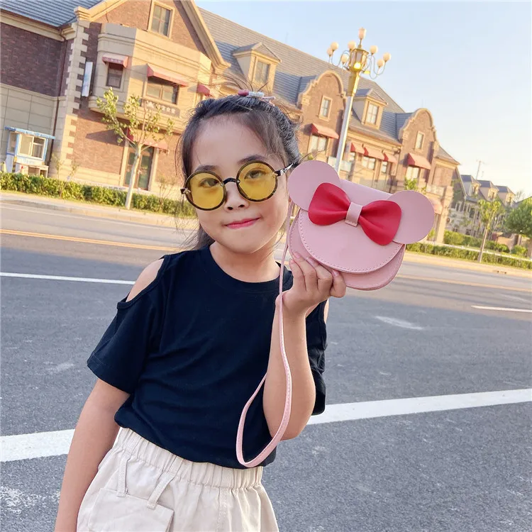 Lovely Bowknot Baby Girls' Shoulder Bags PU Leather Children's Small Crossbody Bag Cute Coin Purse Princess Handbags Wallet