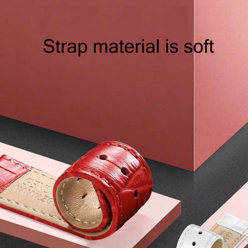 Animal Skin Genuine Leather Watch Strap 38mm 40mm 42mm 44mm Band for Iwatch Apple Smart Watch Wrist Belt Green Pink White Color