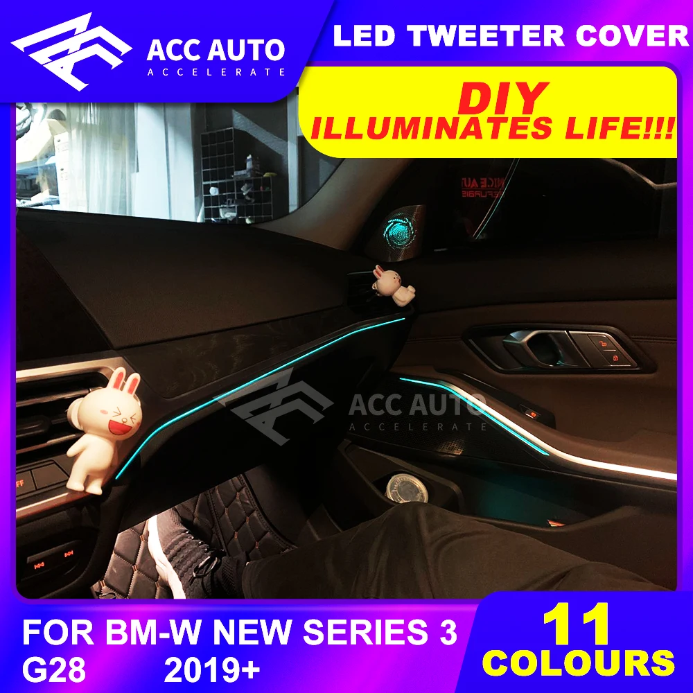 

LED Tweeter Cover for BM W g30 g28 3 series diamond dome tweeters synchronized with ambient light car speaker