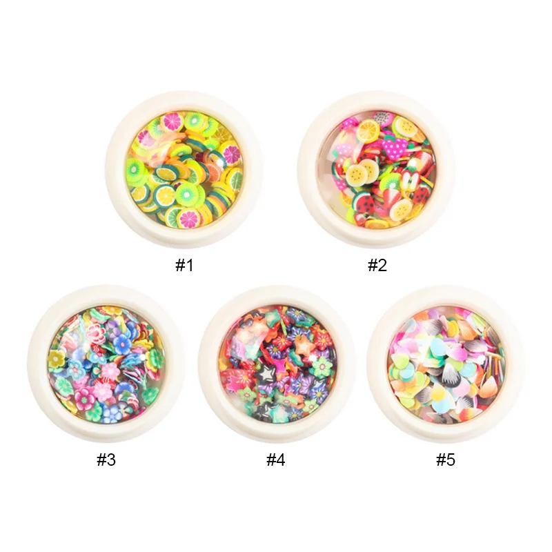 3D Полимерная глина наклейки для дизайна ногтей 5 стилей цветы лимон арбуз