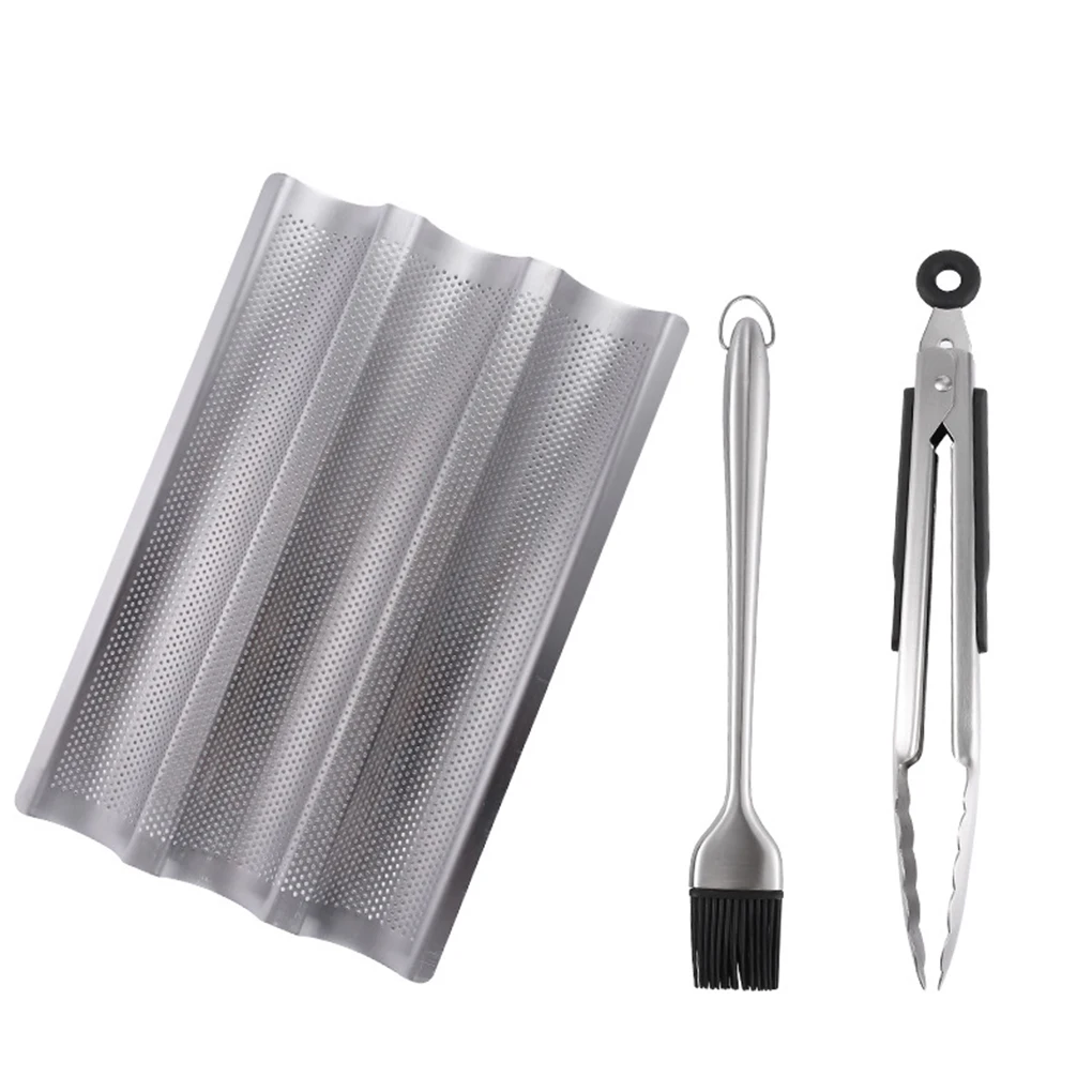 

Carbon Steel 3 Groove Wave French Bread Baking Tray For Baguette Bake Mold Pan DIY Bread Mold Baking Kitchen Pastry Tool