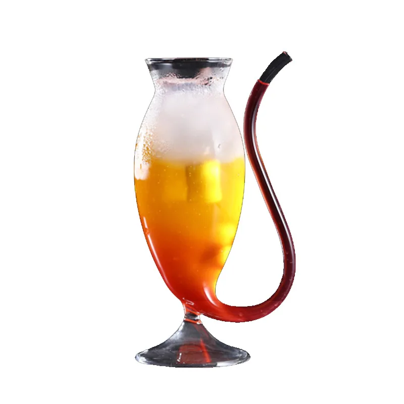 

Creative wine with clear glass vampire red juice wake-up