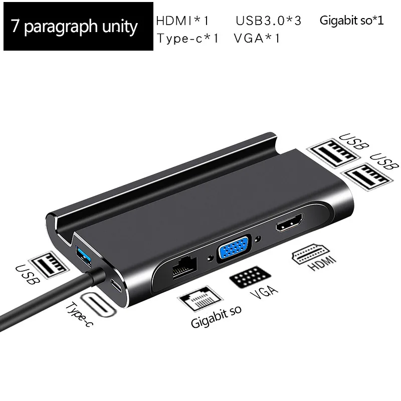 Док станция USB C типа c hdmi 3 0 HDMI VGA RJ45 Hub для ноутбука Macbook Pro HP DELL Surface Lenovo Samsung dex