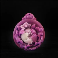 quality jewelry sufei purple mica jade national flower blooming autumn winter sweater chain pendant necklace accessories