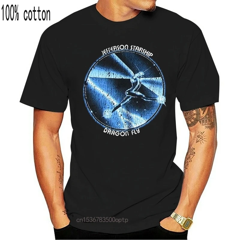 

Jefferson Starship Dragon Fly Black T Shirt New Band Merch Breathable Tee Shirt
