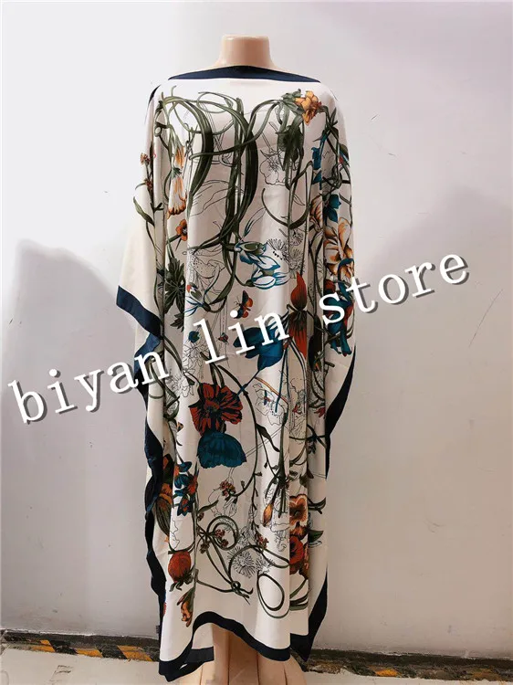 (5 цветов) 2020 Новинка Африканский Шелковый принт летучая мышь рукав свободный