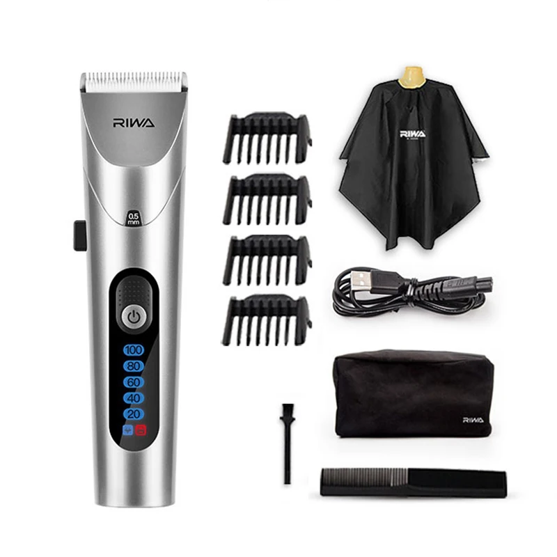 Профессиональная машинка для стрижки волос RIWA с литиевой батареей и лезвиями из