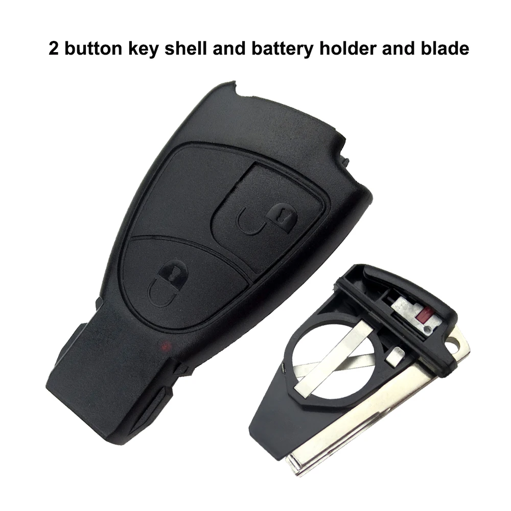 Чехол OkeyTech для Mercedes-Benz, чехол для Mercedes Benz W168, W163, W203, W205, W208, A200, Vito, смарт-ключ, части, лезвие, без эмблемы - Цвет: 2 Button Set