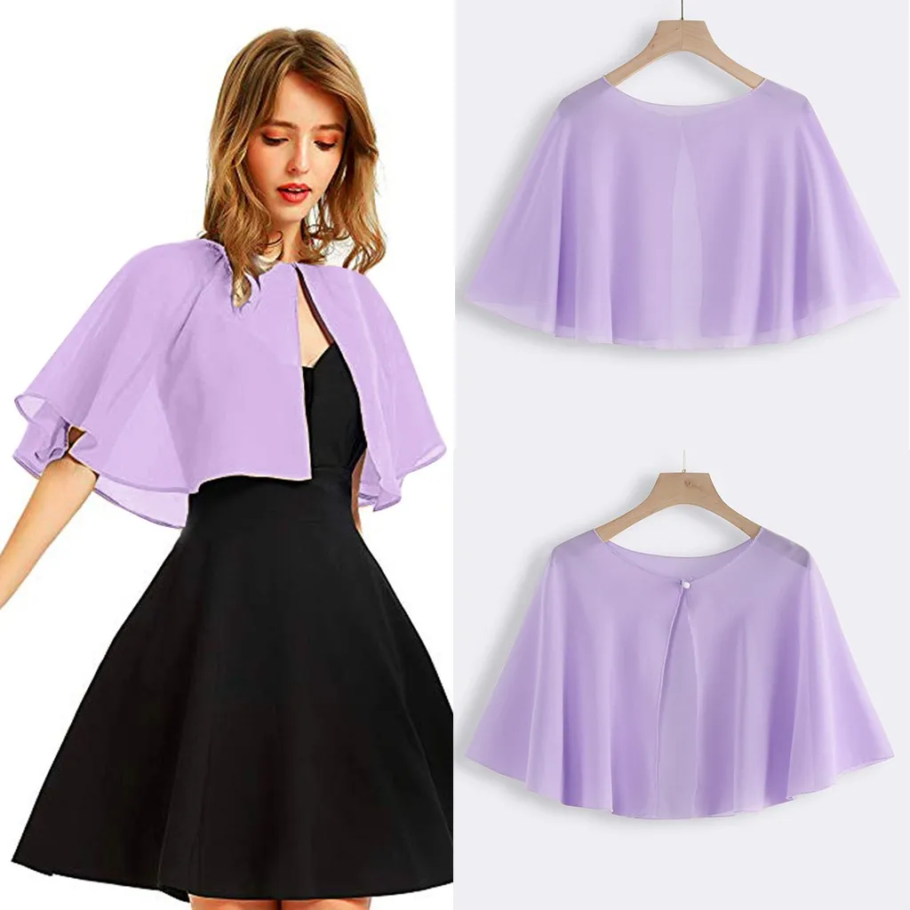 Женская Мягкая шифоновая шаль накидки для вечернего платья свадебная накидка