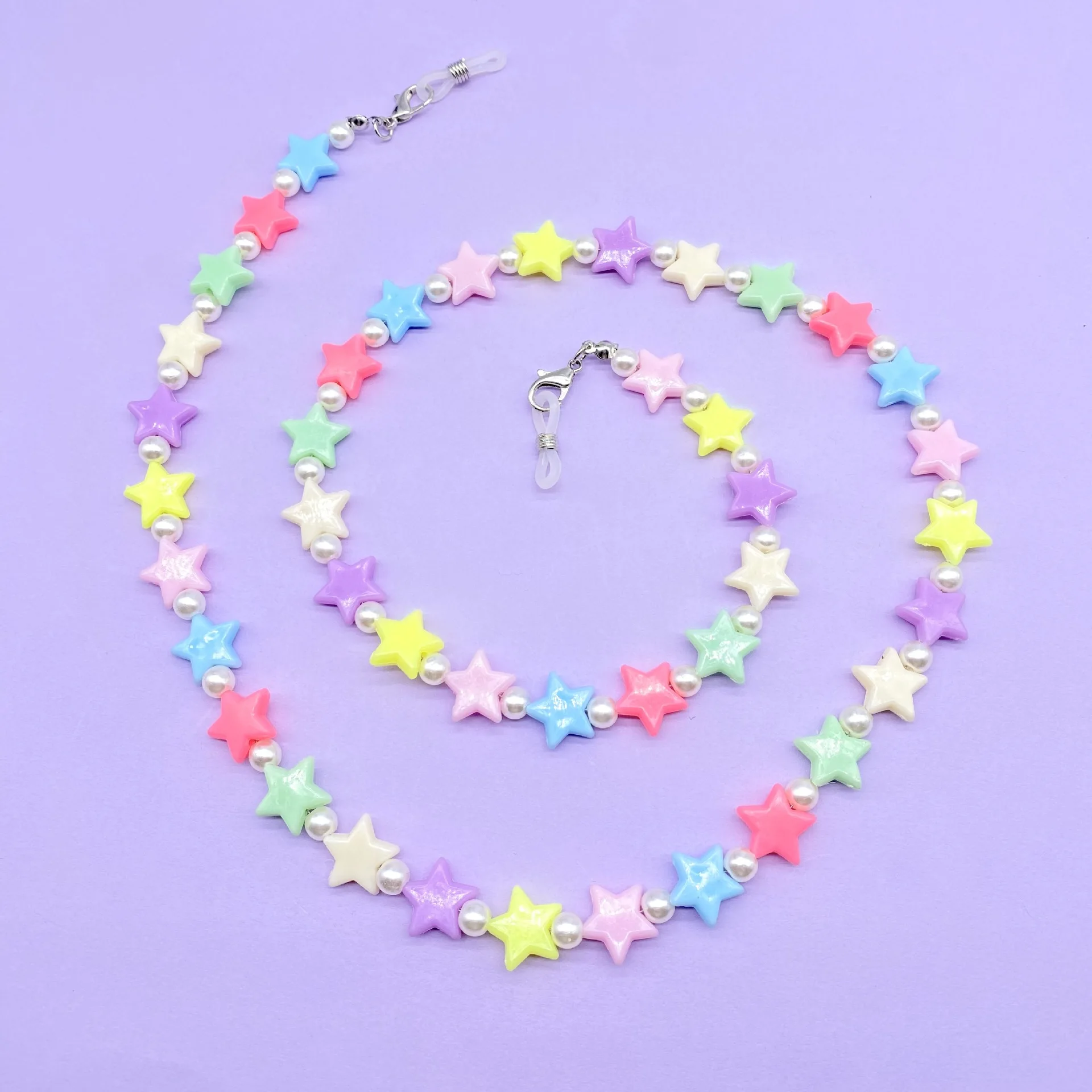 

Glasses Chain Multi-purpose Star Candy Color Beads Mask Chain Strap Glasses Rope Chains Cord Necklace
