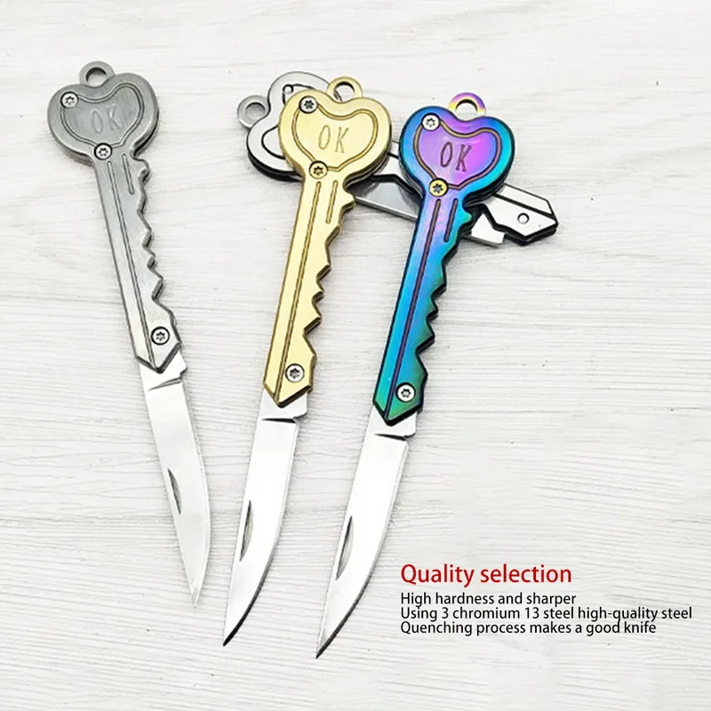 Мини-нож в виде ключа складное кольцо для ключей брелок ящик складной карманный