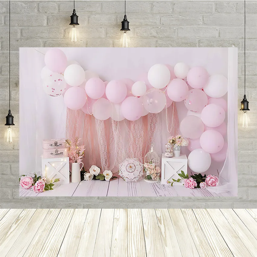 

Фон для фотосъемки Mehofond розовый шар цветок девушка день рождения торт разбивать портрет украшение фон фотостудия