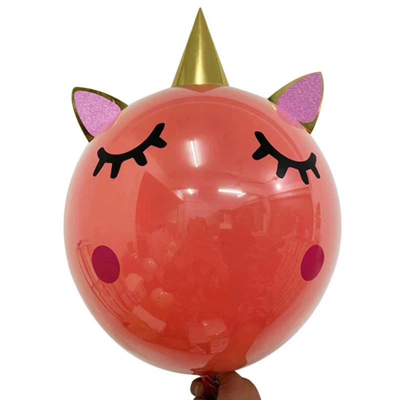 

1pcs DIY Unicorn Sticker Latex Aluminum Foil Balloon Birthday Party Supplies Kids Cartoon Toys Event Decoration Globos