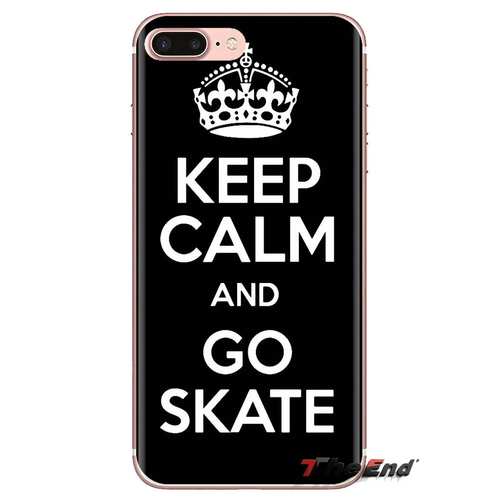Чехол для iPhone XS Max XR X 4 4s 5 5S 5C SE 6 6S 7 8 Plus samsung Galaxy J1 J3 J5 J7 A3 A5 Keep Calm и Go Skate на корпусе