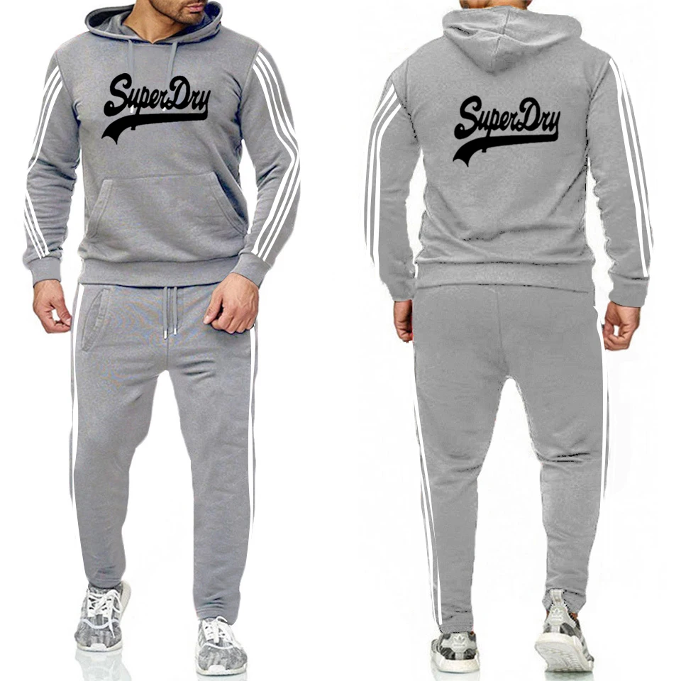 

2021 Fashion Autumn Winter Men Sets Sportswear Tracksuits 2 Piece Sets Men Clothing Splicing Hoodies Pants Sets Man Streetswear