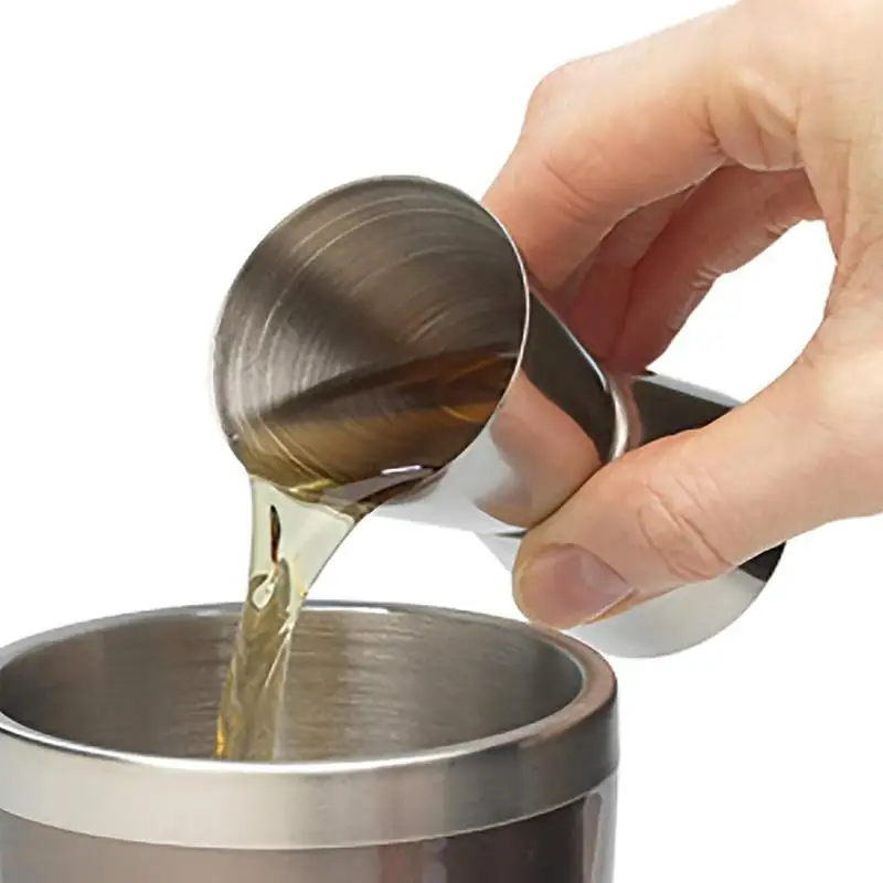 Стальной шейкер для напитков измерительный прибор 15/30 мл двойной A7N8|Мерные