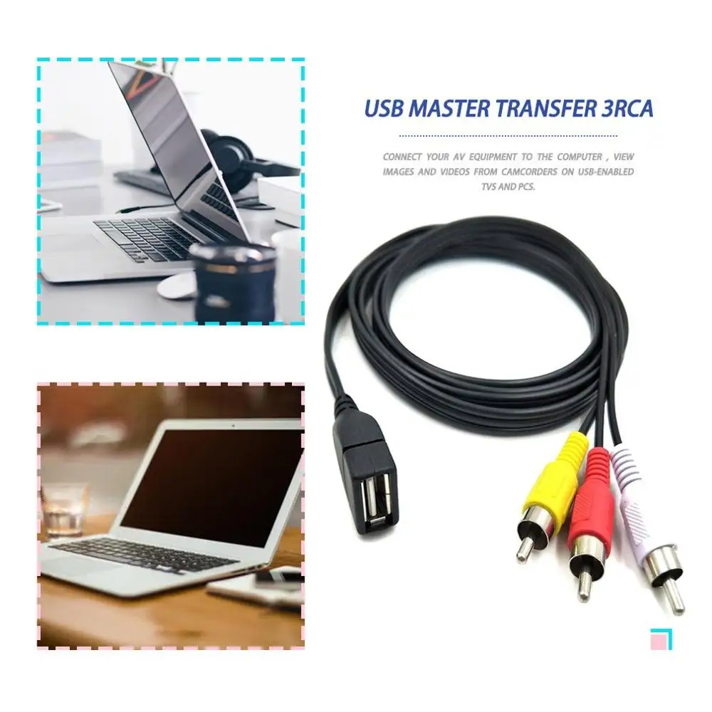 Горячая Распродажа Duttek 5 футов/1 м USB 2 0 гнездо на 3 RCA штекер Видео A/V практичный