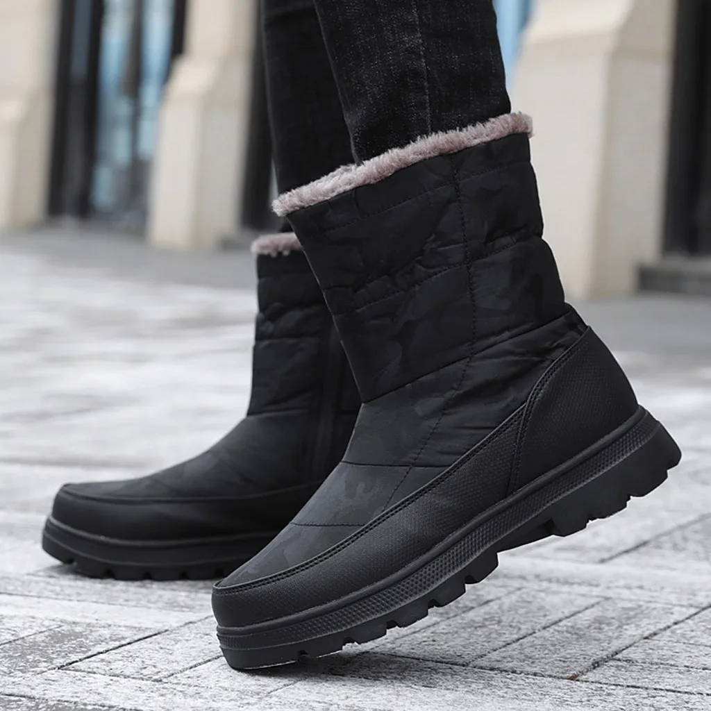 Fashion Men's Plus Velvet Warm boots men Camouflage Shoes Short Plush Snow Boots Waterproof Durable Outsole Cotton | Обувь