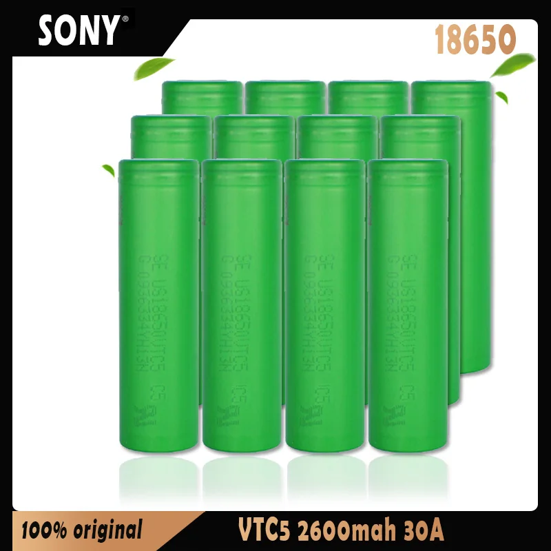 Аккумулятор SONY VTC5 100% в 3 7 мА · ч 30 А литий-ионный аккумулятор для фонарика игрушек