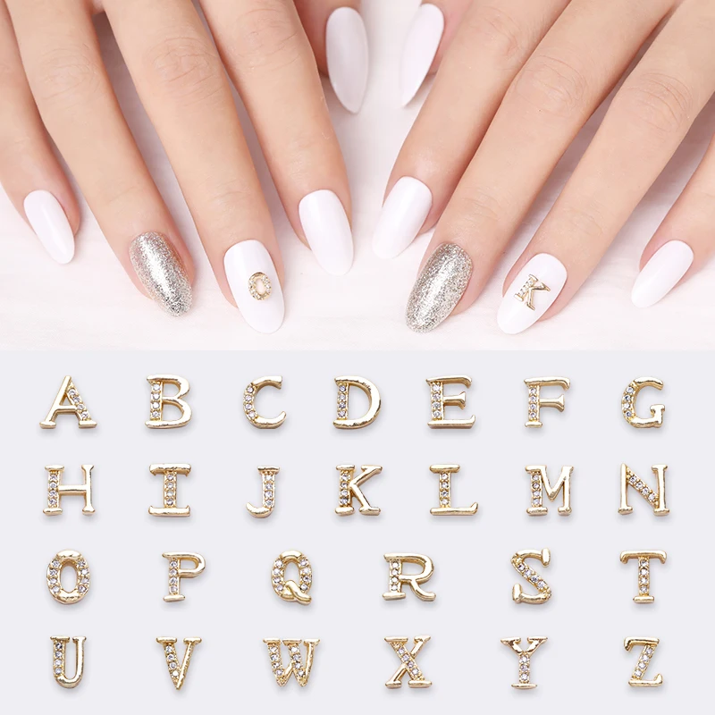 1 шт./пакет английские заглавные буквы Стразы для ногтей украшения кристалл с
