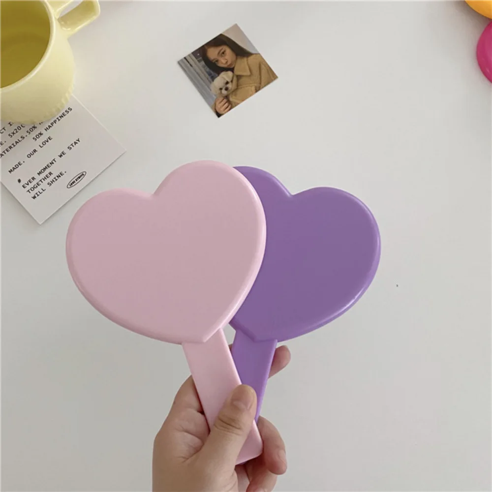 Girl's Heart Love Makeup Mirror Peach Hand Single-sided Portable L1 | Красота и здоровье