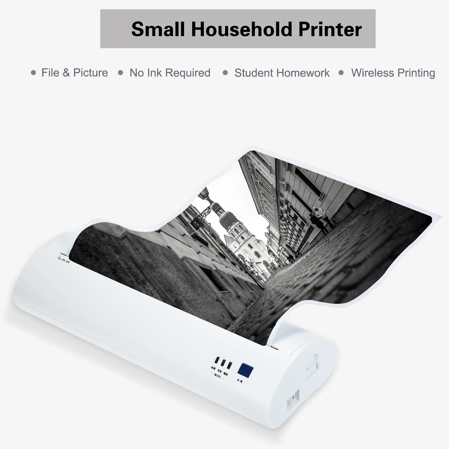 Портативный термопринтер A4 210 мм мини мобильный фотопринтер 203 точек/дюйм