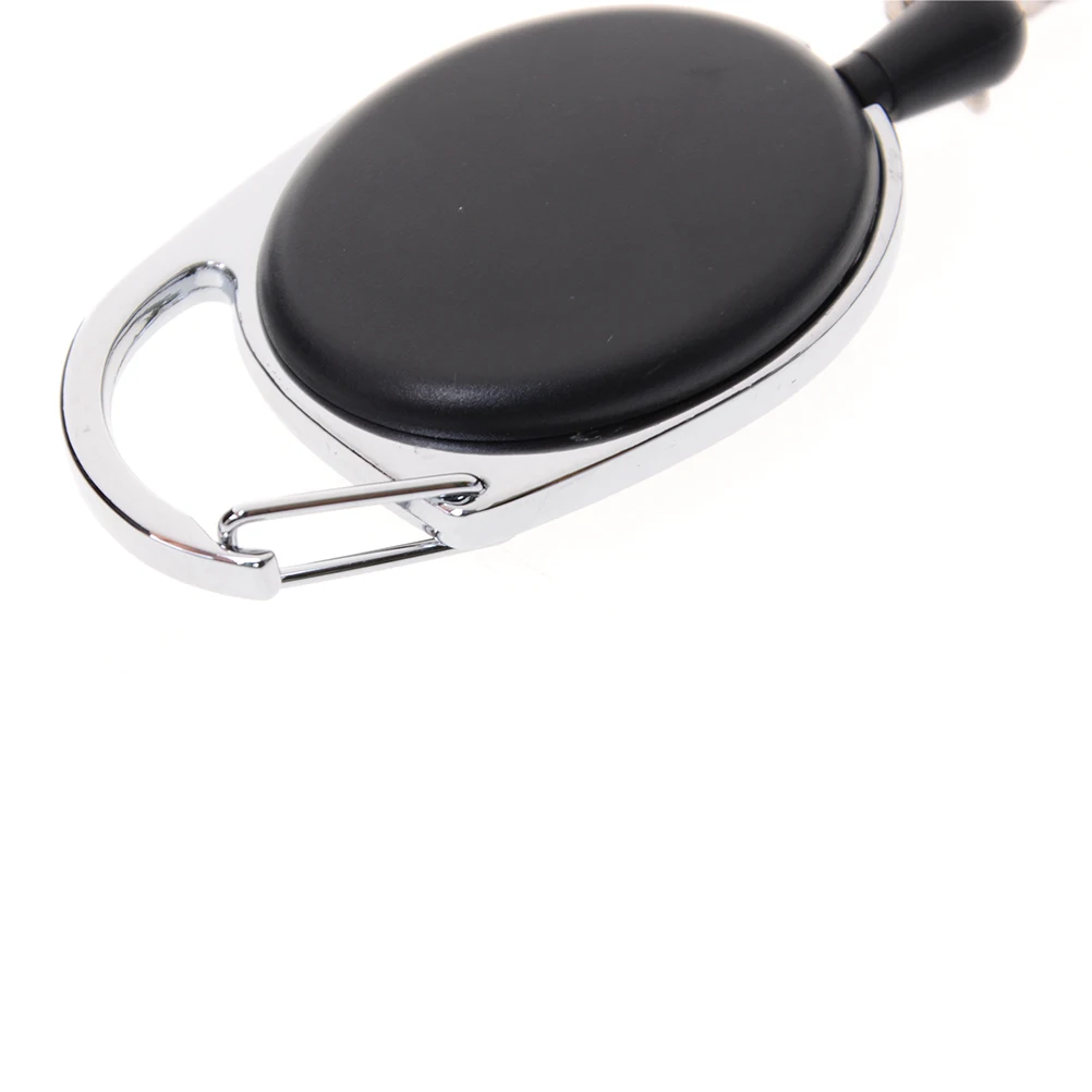 Кожаный + цинковый сплав выдвижной брелок карабин катушка клип на ID карты