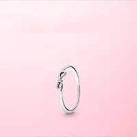 100 925 sterling silver pan ring creative design forever symbol bow ring for women wedding party gift fashion jewelry