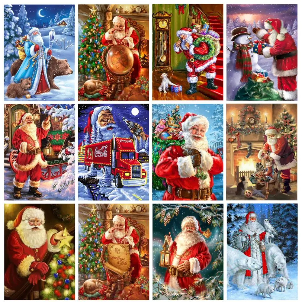 

Diamond Painting Santa Claus 5D Diy Diamond Embroidery Cartoon Christmas Home Decoration Kids Gift