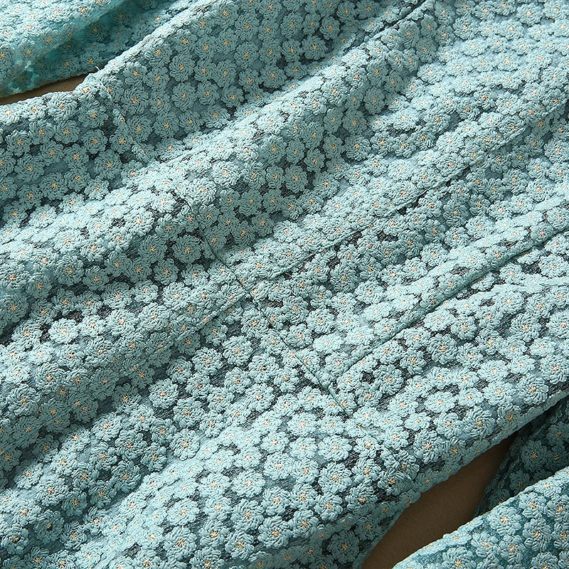 Мода 2020 новейшее Голубое Кружевное платье для женщин Весна Лето Цветочная