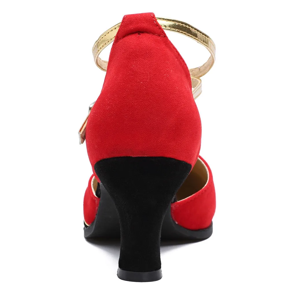 

Shoes Woman Buckle Dance Sandals Shoes Heel Ladies Rumba Waltz Prom Ballroom Latin Dance Shoes Single Pumps Shoes