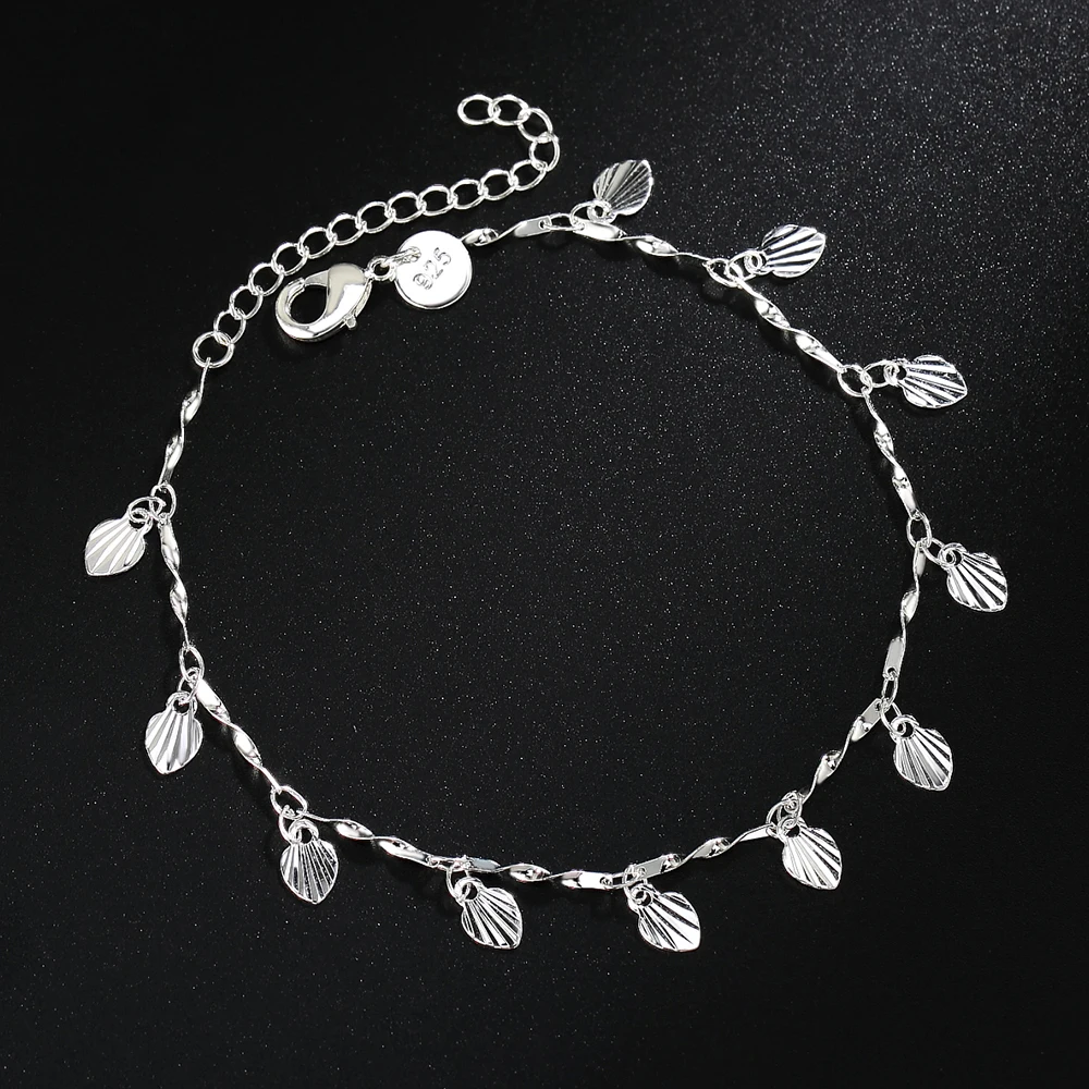 

New Charm 925 sterling Silver popular Heart card Chain Bracelets for Women Fashion Wedding Party Christmas Gifts fine Jewelry