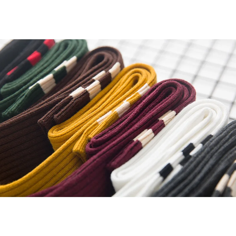 Зимние чулки в полоску женские сексуальные носки до бедра стиле &quotЛолита&quot