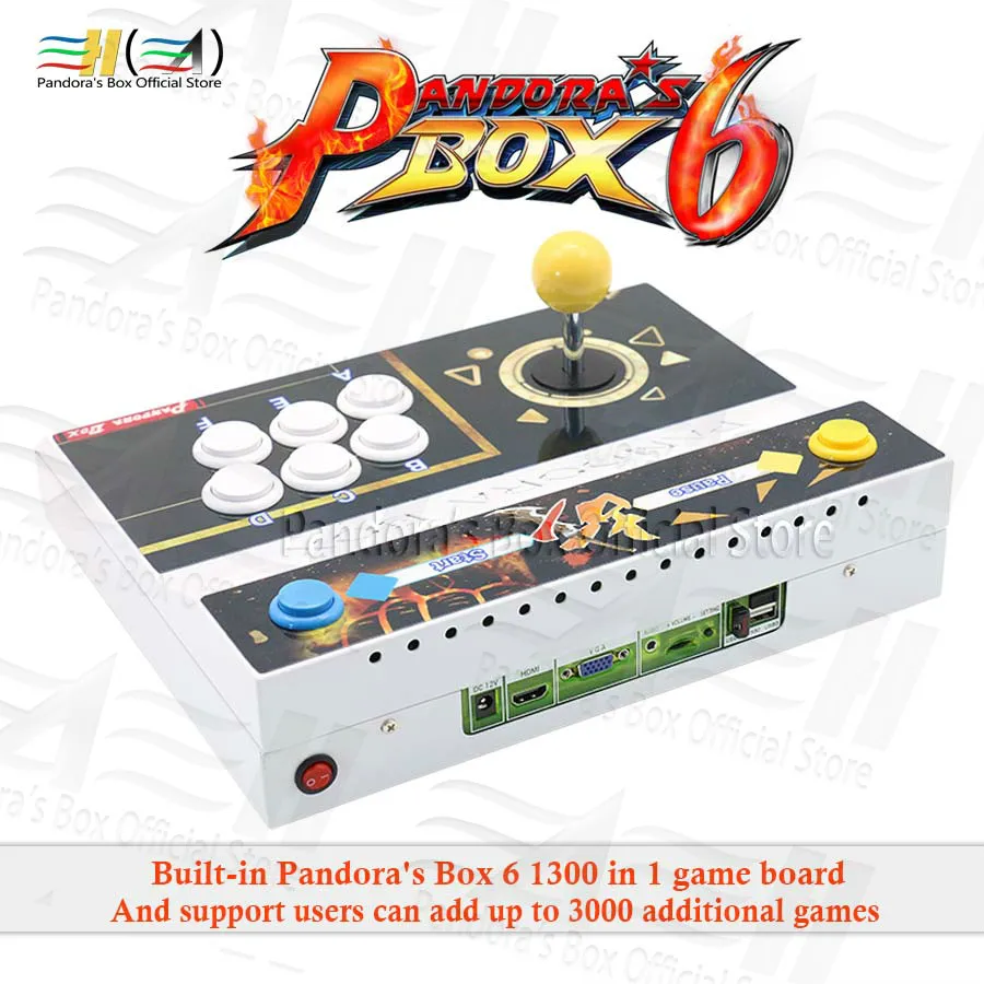 Pandora Box 6 1300 в 1 аркадная игра Одиночная консоль Ретро игровые Джойстики контроллер Поддержка FBA MAME PS1 игра 3D Mortal Kombat