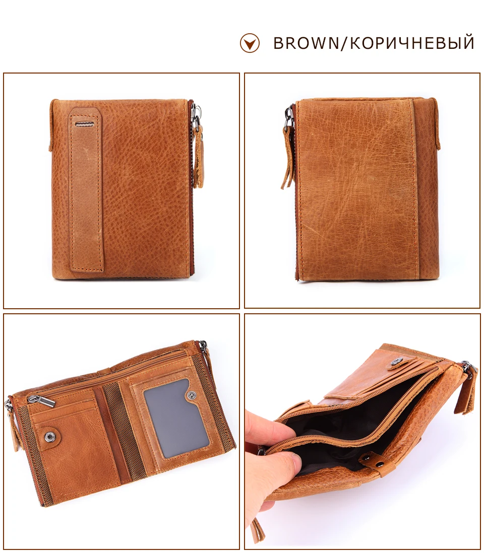 Модные женские кошельки из натуральной кожи на двойной молнии, винтажные женские кошельки, женские кошельки, кошелек для монет