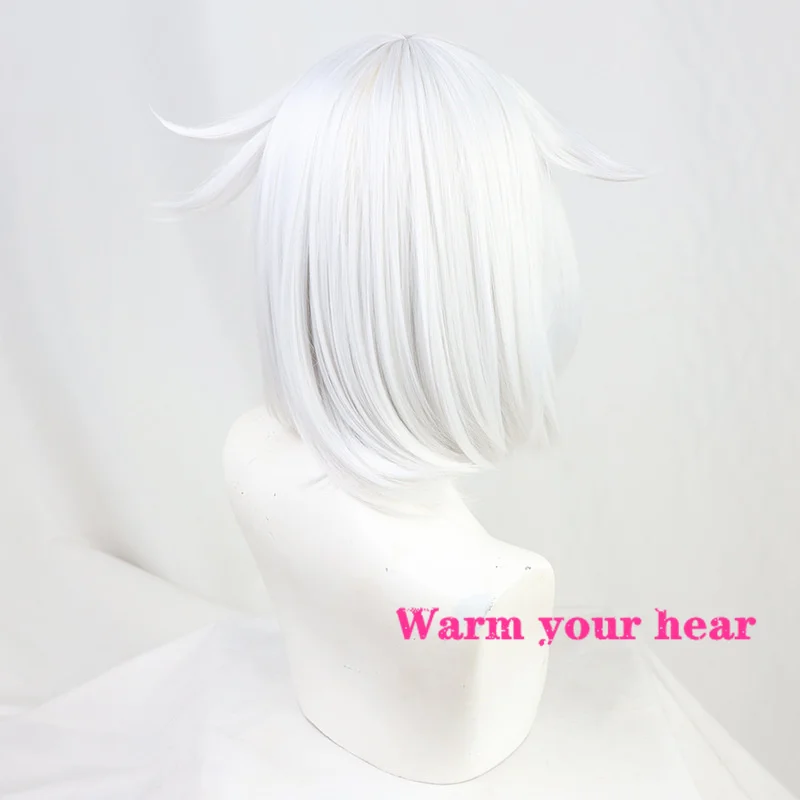 Ударопрочный парик для косплея Genshin серебристо-серый из синтетических волос