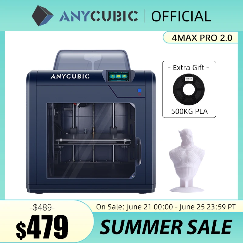 ANYCUBIC 4Max Pro 2 0 Новый FDM 3D принтер Impresora печать DIY s Бесплатный подарок: 5 кг PLA|3D