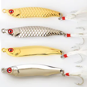57101520 г, золотистые, серебристые металлические ВИБ приманки, яркие вибрации, блесна в виде ложки, приманка для рыбной ловли, искусственная жесткая приманка, 3D глаза