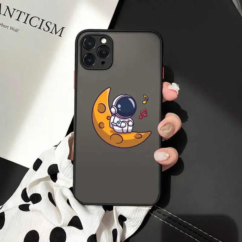 

Cute Cartoon Astronaut Planet Star Phone Case matte transparent For iphone 7 8 11 12 plus mini x xs xr pro max cover