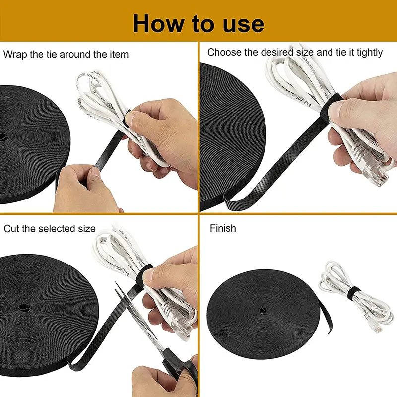 5 метров/рулон многоразовые кабельные стяжки | Дом и сад