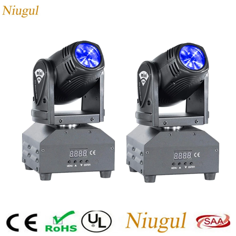 

2pcs/lot LED 10W Spot Beam Moving Head Light DMX512 Stage Light Stroboscope For Home Entertainment Professional Stage Spotlight