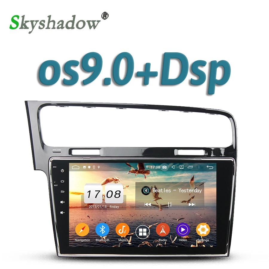 Автомобильный мультимедийный плеер DSP ips Android 9 0 8 ядерный 4 Гб + 32 ГБ gps карта RDS