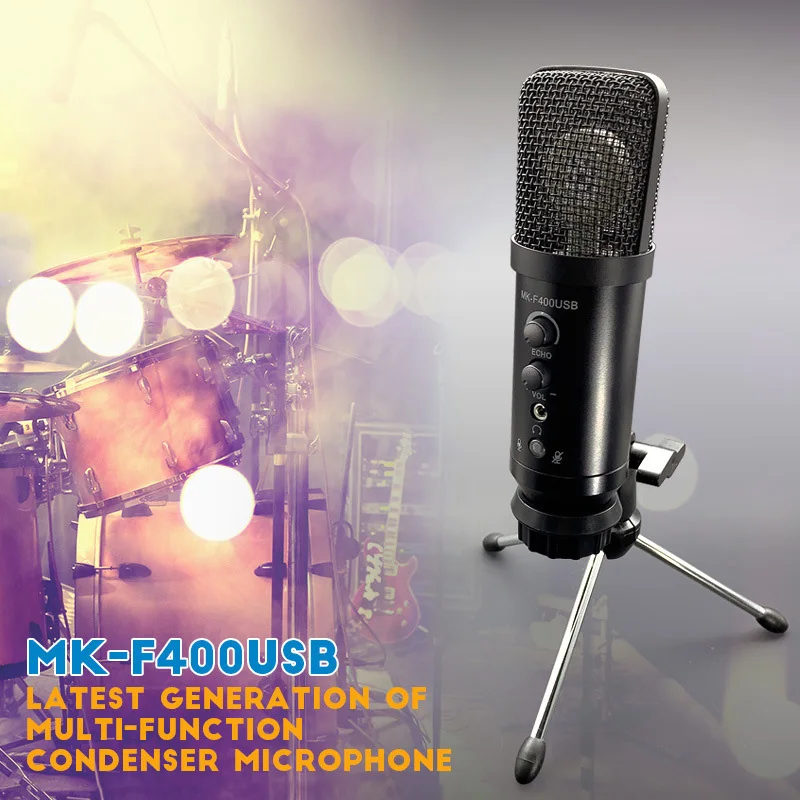

MK-F400 USB Microphone Set Adjustable Volume Noise Reduction for Computer Voice Chat Recording/Streaming Live Broadcast